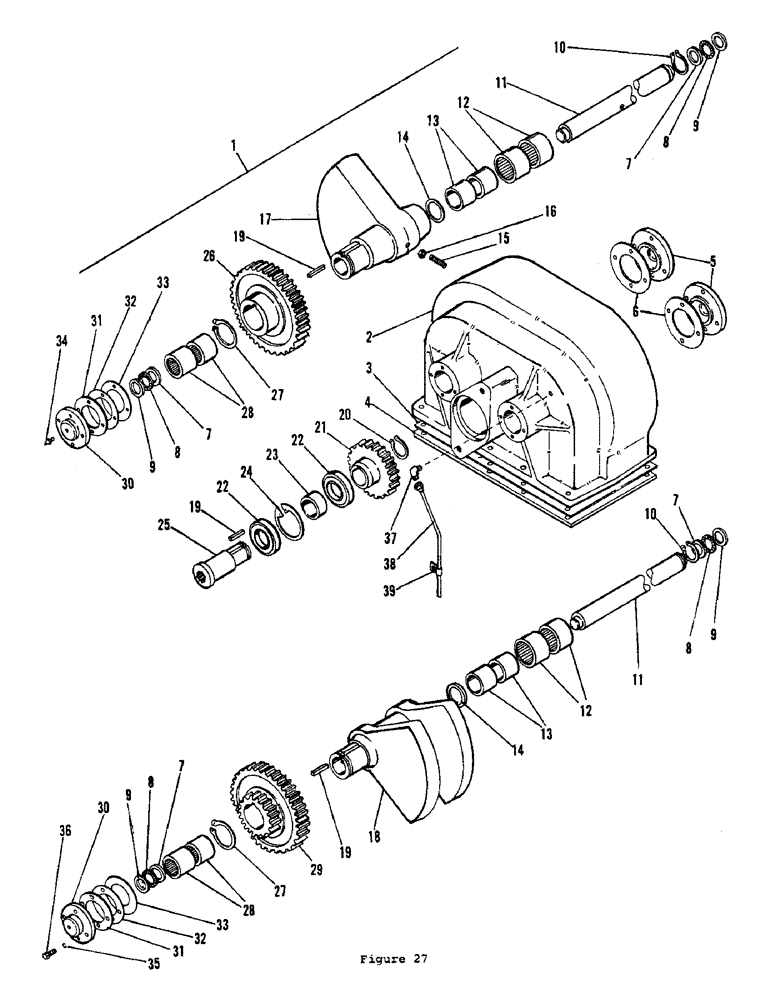 Схема запчастей Case P55 - (56) - P-80 LINE-LAYER GEAR CASE ASSEMBLY 