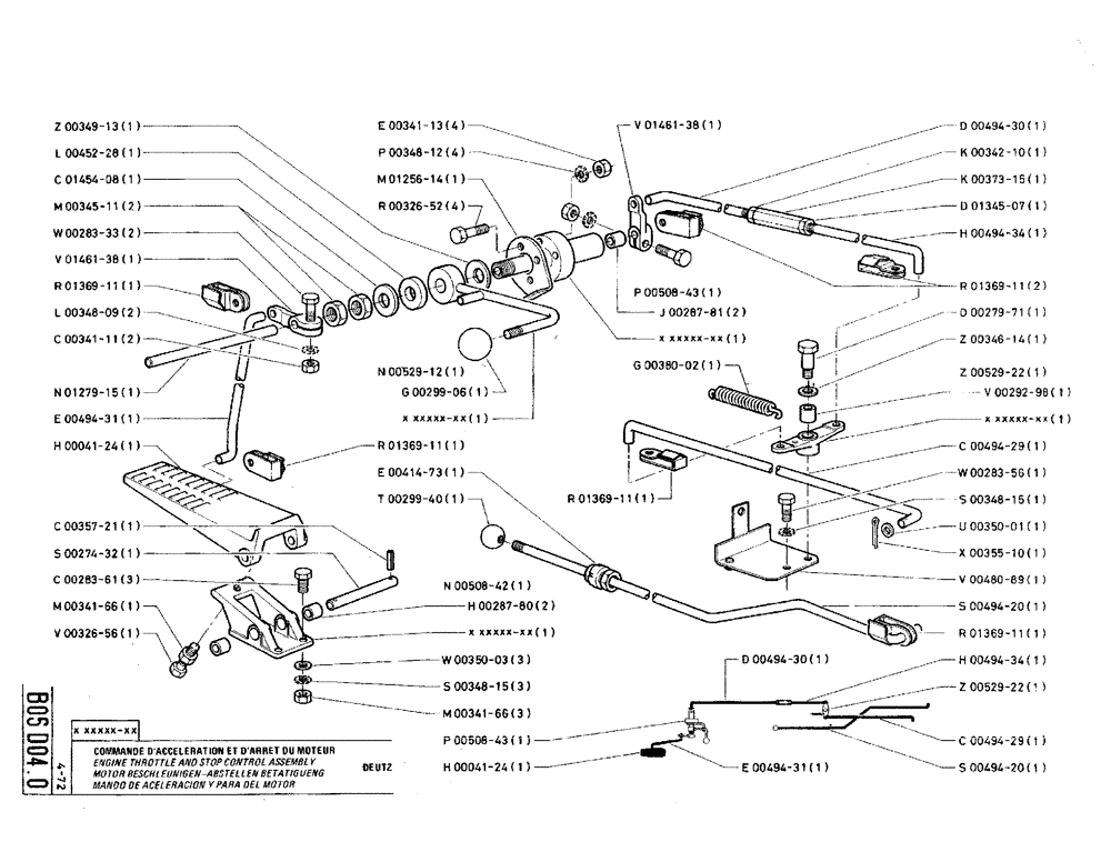 Схема запчастей Case TY45 - (B05 D04.0) - ENGINE THROTTLE AND STOP CONTROL ASSEMBLY - DEUTZ (01) - ENGINE