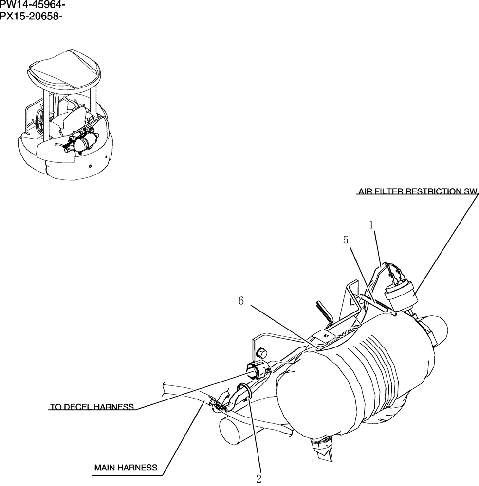 Схема запчастей Case CX31B - (316-17[1]) - HARNESS ASSEMBLY (CLEANER AIR) (00) - GENERAL & PICTORIAL INDEX