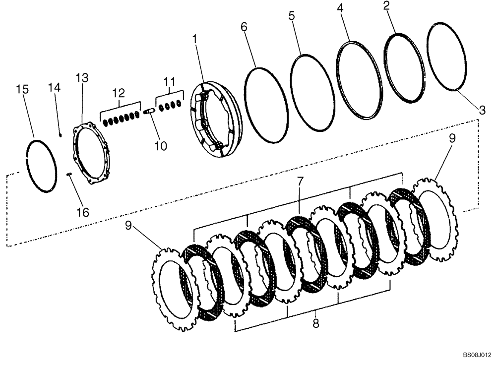 Схема запчастей Case 721E - (06-41A) - AXLE, FRONT - HUB, DISC BRAKES - P.I.N. N8F204595 AND AFTER (06) - POWER TRAIN