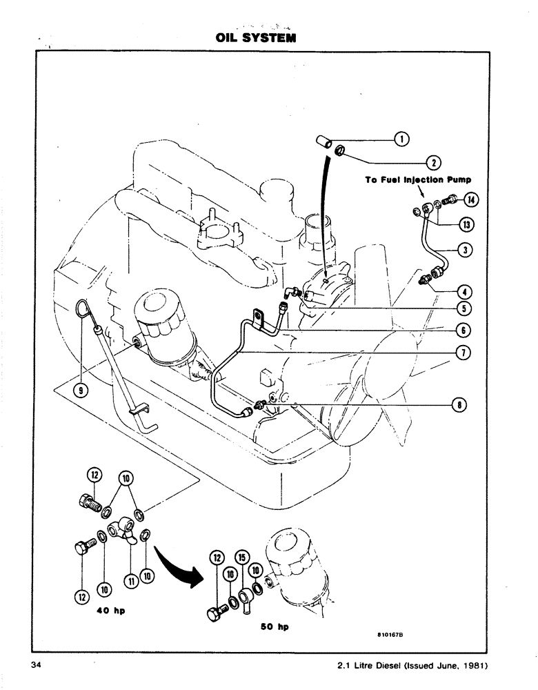 Схема запчастей Case DH4B - (34) - OIL SYSTEM (10) - ENGINE