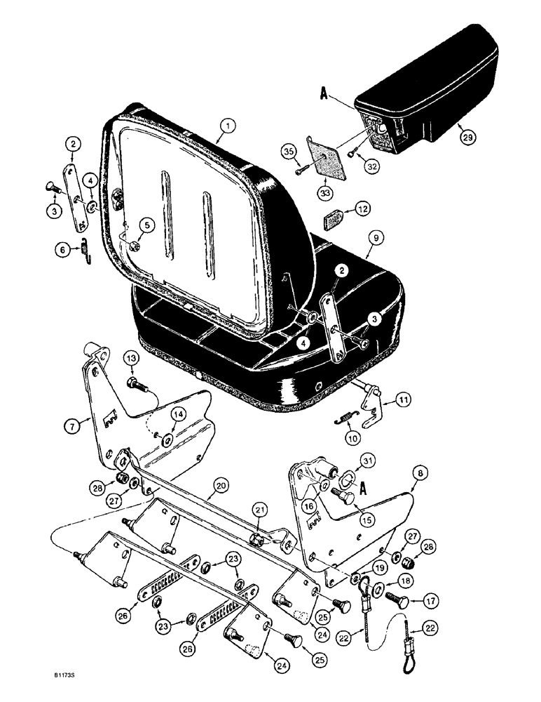 Схема запчастей Case 721B - (9-050) - SUSPENSION SEATS - BROWN (09) - CHASSIS/ATTACHMENTS