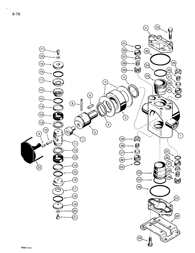 Схема запчастей Case 360 - (9-076) - HYDRA-BORER WATER PUMP ASSEMBLY - H668442 (09) - CHASSIS/ATTACHMENTS