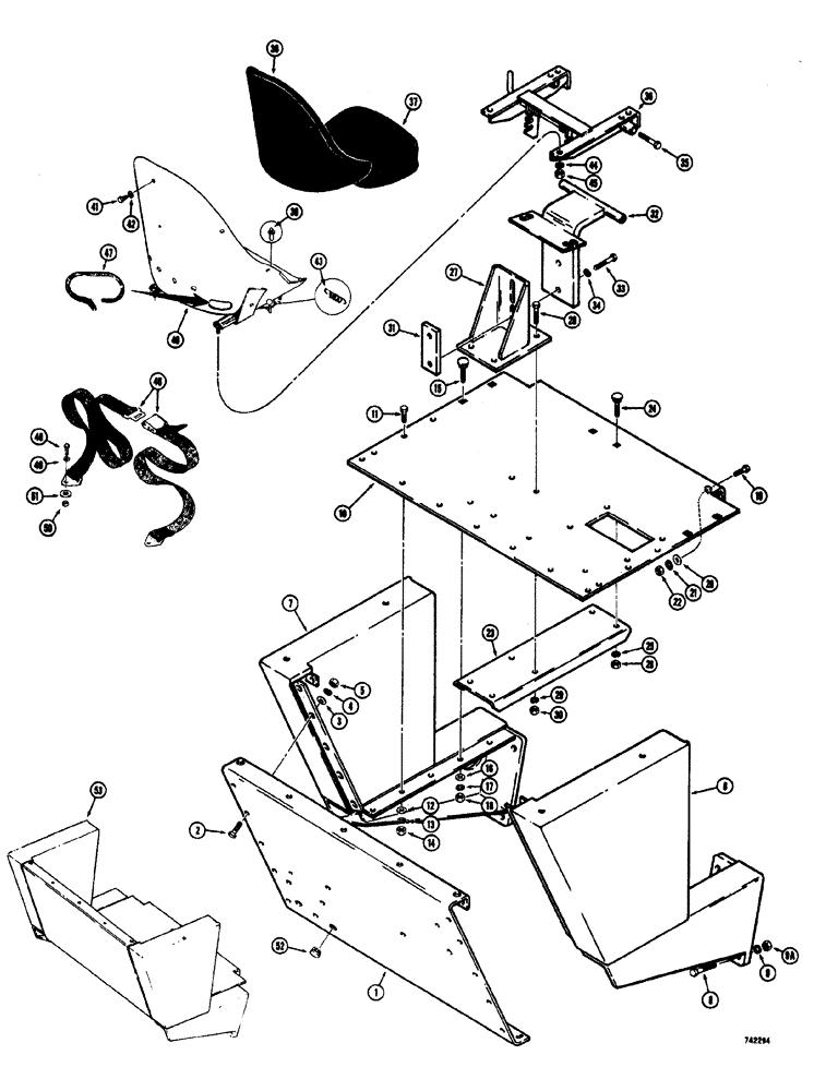 Схема запчастей Case W20 - (242) - OPERATORS COMPARTMENT (09) - CHASSIS