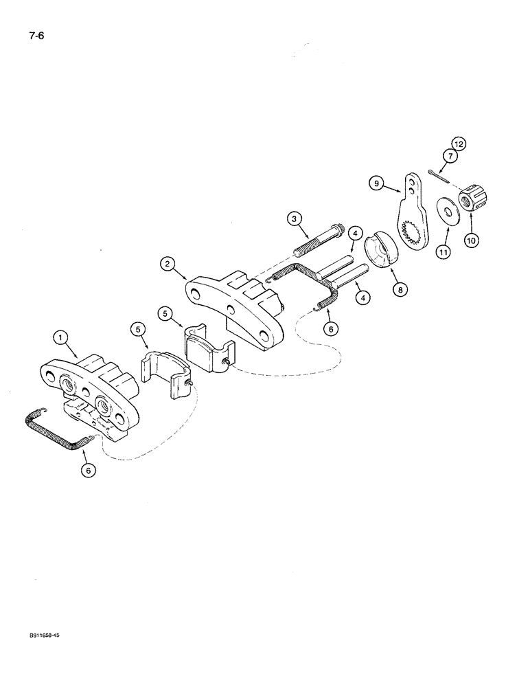 Схема запчастей Case 621 - (7-06) - PARKING BRAKE ASSEMBLY, P.I.N. JAK0027512 AND AFTER (07) - BRAKES