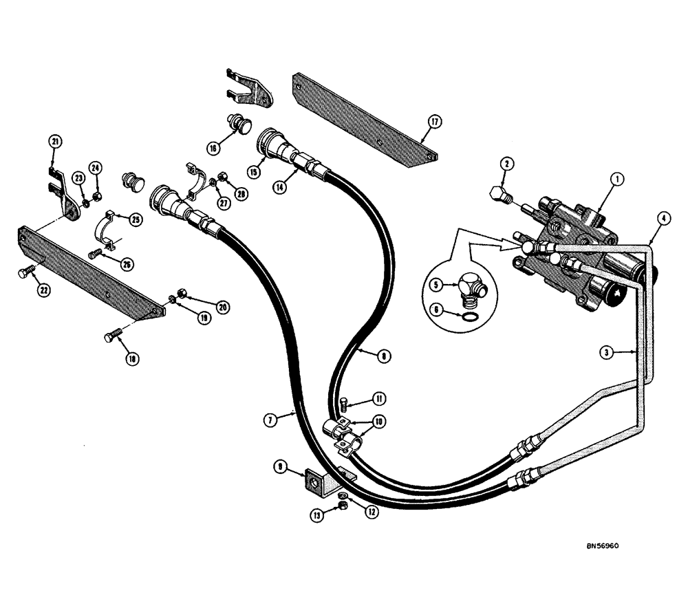 Схема запчастей Case 310E - (112) - PULL BEHING HYDRAULICS (WITH DRAWBAR TRACTOR OR THREE POINT HITCH) (07) - HYDRAULIC SYSTEM