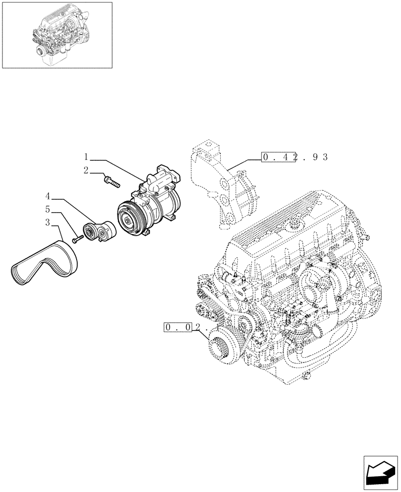 Схема запчастей Case F3AE0684D B001 - (0.39.0[01]) - COMPRESSOR, AIRCOND.(504032826) 