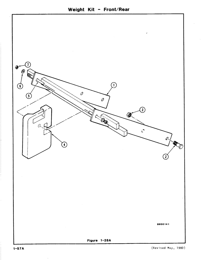 Схема запчастей Case DH7 - (1-57A) - WEIGHT KIT - FRONT/REAR (39) - FRAMES AND BALLASTING