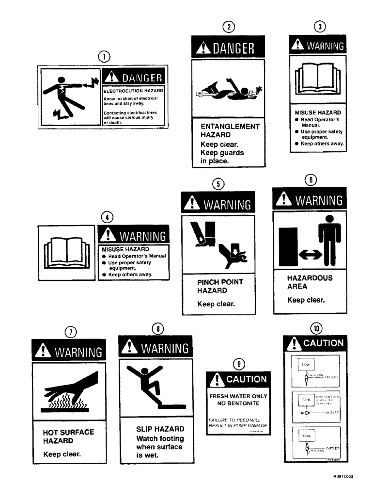 Схема запчастей Case 400TX - (9-52) - DECALS, SAFETY 