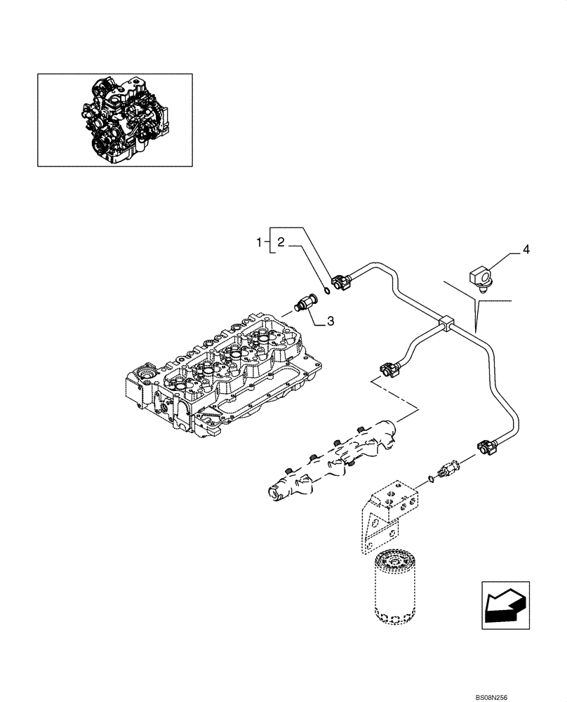 Схема запчастей Case 750L - (03-11) - FUEL INJECTION SYSTEM - DRAIN LINE (03) - FUEL SYSTEM