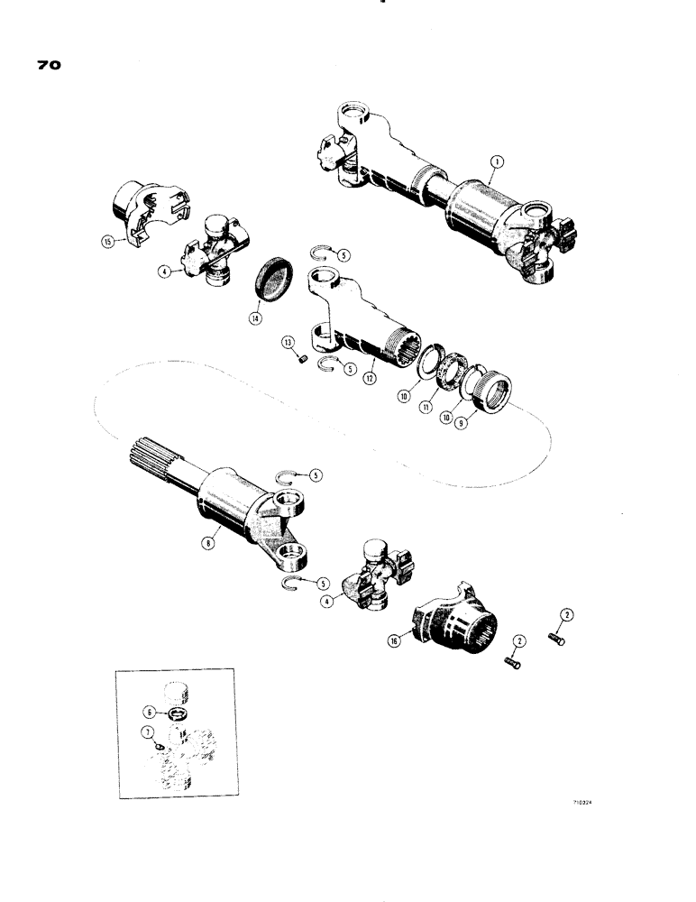 Схема запчастей Case 1150 - (070) - DRIVE SHAFT (03) - TRANSMISSION