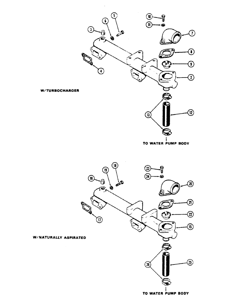 Схема запчастей Case 336B - (02) - 336BDT TURBOCHARGED ENGINES, WATER MANIFOLD & THERMOSTAT 