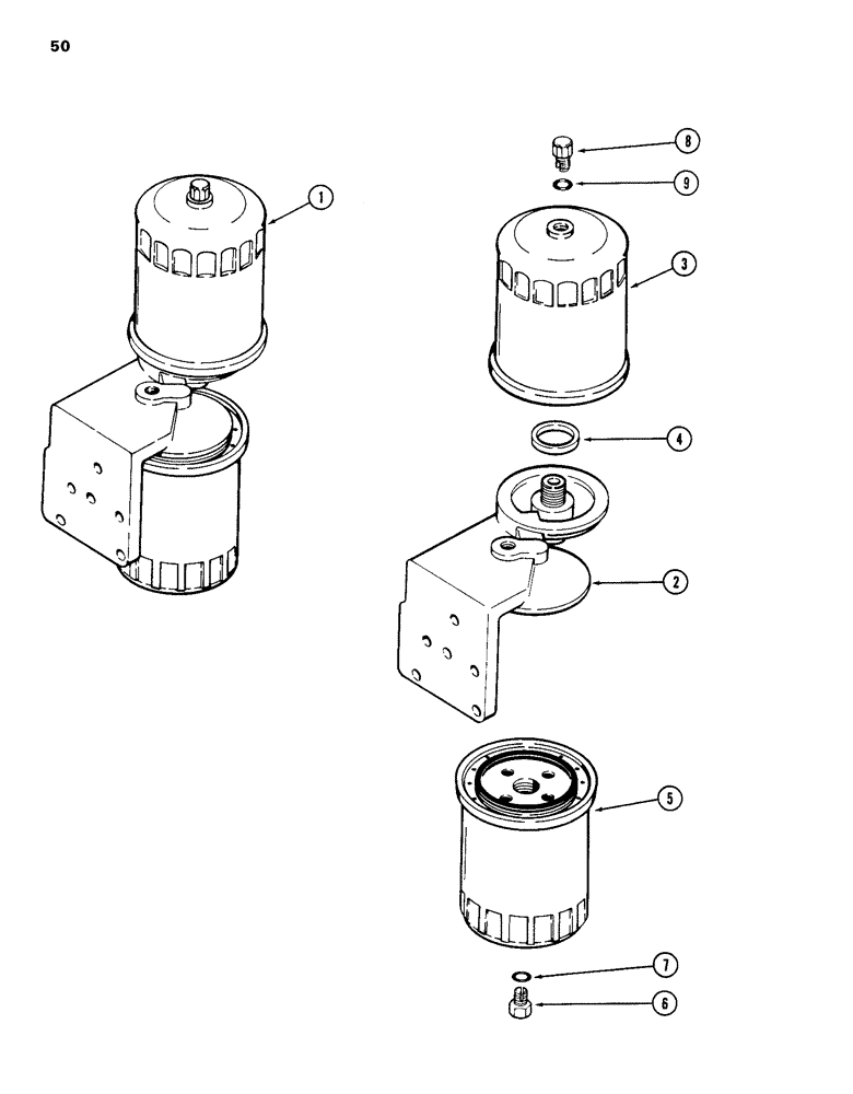 Схема запчастей Case 586D - (050) - FUEL FILTER, 188 DIESEL ENGINE (10) - ENGINE