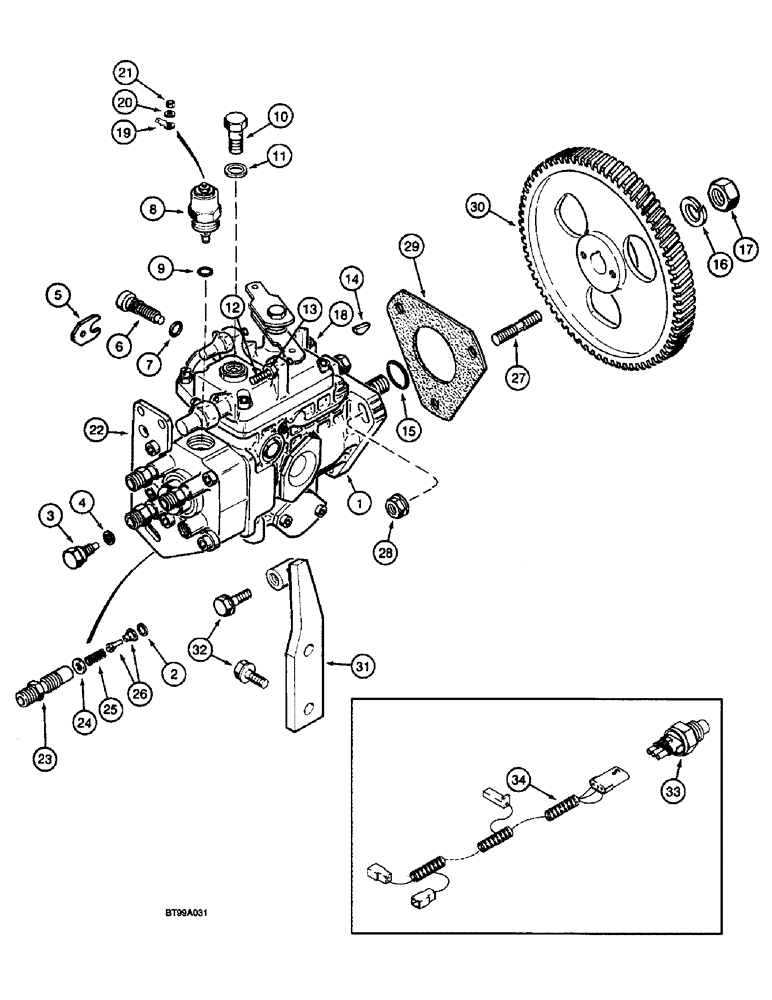 Схема запчастей Case 660 - (3-11C) - FUEL INJECTION PUMP, 4-390 EMISSIONS CERTIFIED ENGINE (03) - FUEL SYSTEM