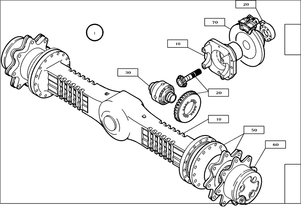 Схема запчастей Case 321E - (02.062[2988862000]) - FRONT AXLE STANDARD (25) - FRONT AXLE SYSTEM