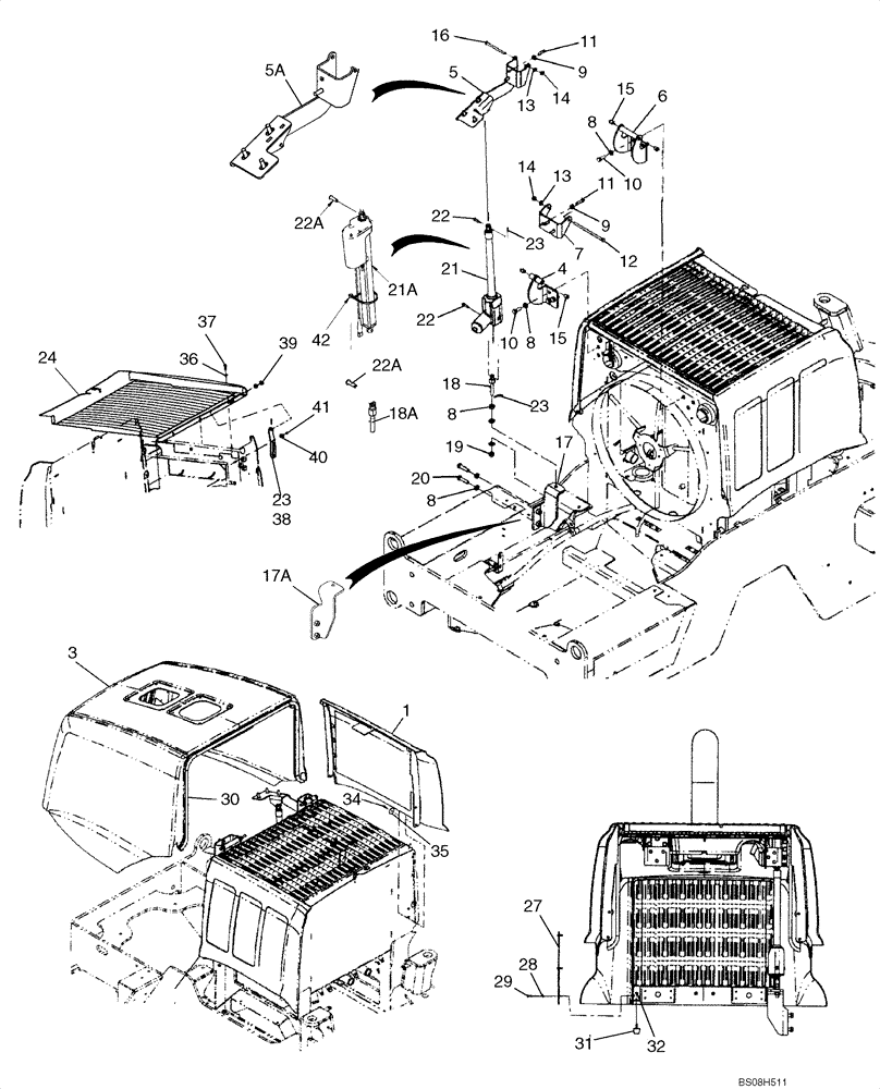 Схема запчастей Case 821E - (09-27) - HOOD (09) - CHASSIS