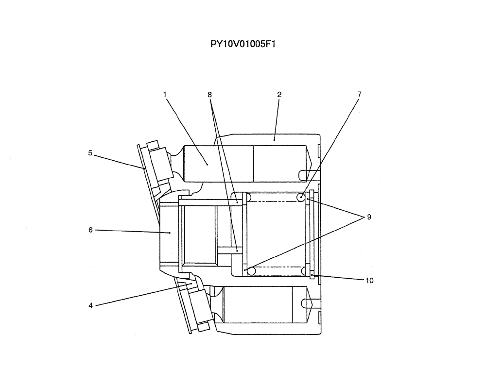 Схема запчастей Case CX50B - (07-028) - ROTARY ASSY (PY10V01005F1) ELECTRICAL AND HYDRAULIC COMPONENTS