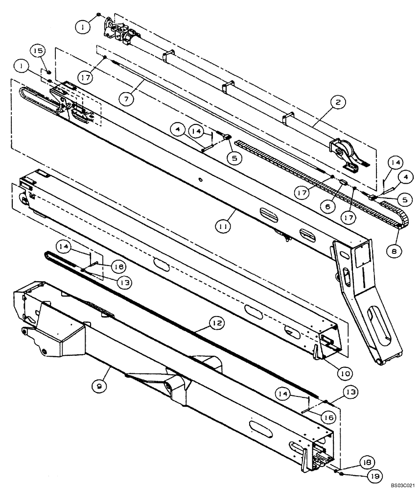 Схема запчастей Case 686GXR - (9-30A) - BOOM ASSY & TELESCOPIC CROWD CYLINDER (ASN 686GXR JFE0001847; 688G JFE0003612) (09) - CHASSIS/ATTACHMENTS