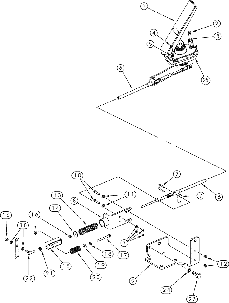 Схема запчастей Case 921C - (03-06) - CONTROLS - THROTTLE, FOOT (03) - FUEL SYSTEM