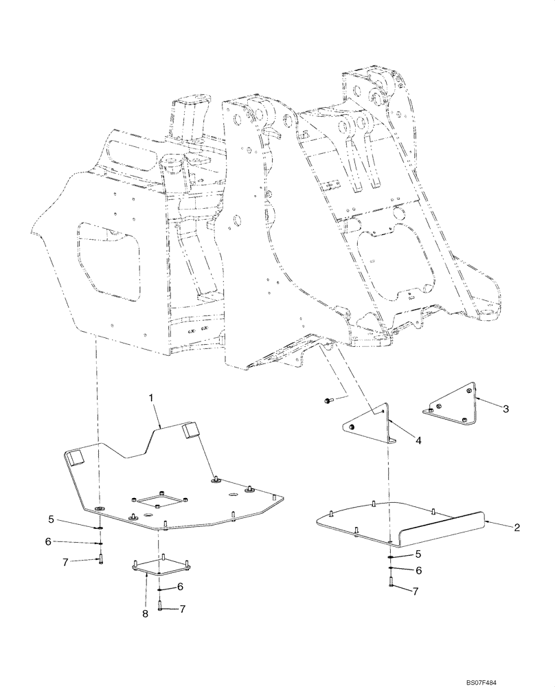 Схема запчастей Case 621E - (09-29A) - COVERS - FRAME, REAR - PLATE, SKID (09) - CHASSIS