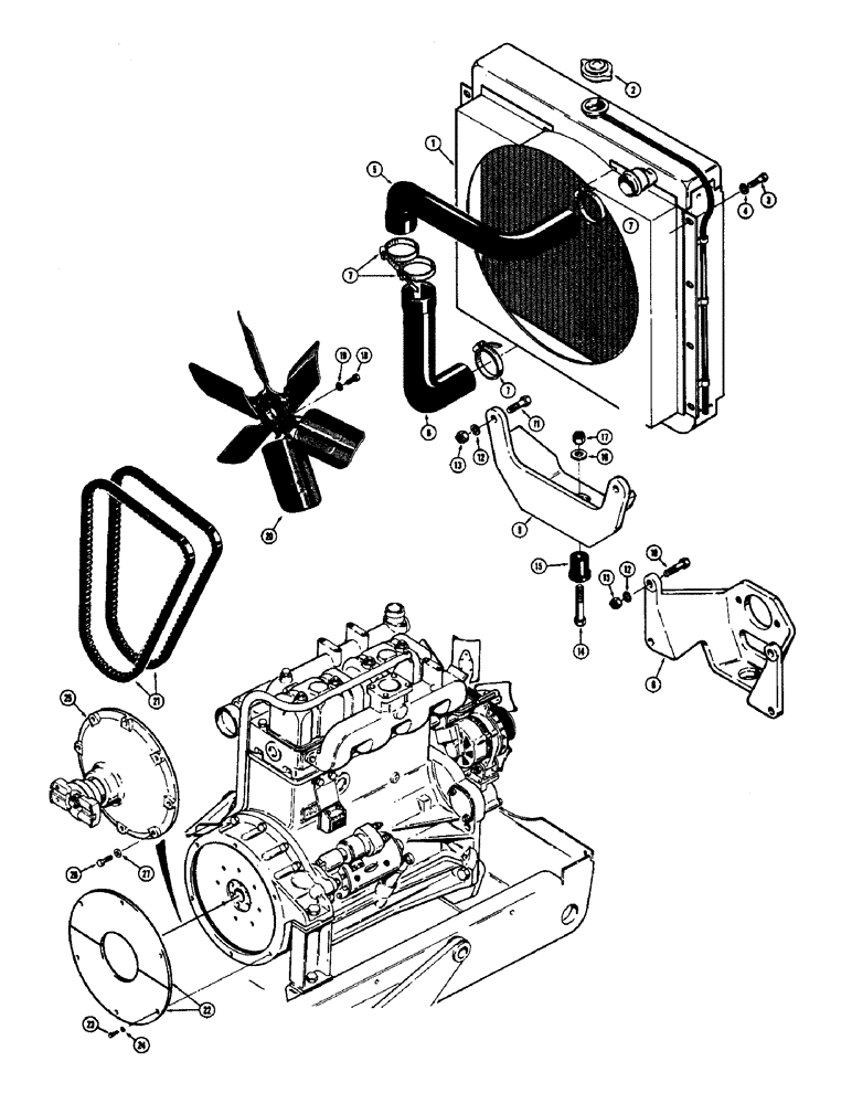 Схема запчастей Case 300C - (064) - ENGINE, RADIATOR AND RELATED PARTS (02) - ENGINE