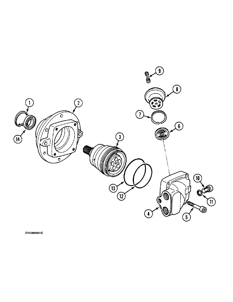 Схема запчастей Case 1088 - (8C-24) - SWING DRIVE MOTOR (08) - HYDRAULICS