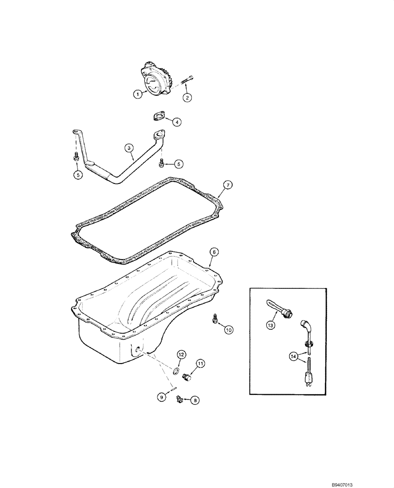 Схема запчастей Case 1840 - (02-16) - OIL PUMP AND OIL PAN, 4-390 EMISSIONS CERTIFIED ENGINE (02) - ENGINE