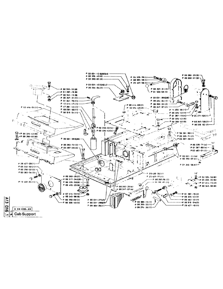 Схема запчастей Case 220CKS - (11) - CAB SUPPORT (05) - UPPERSTRUCTURE CHASSIS