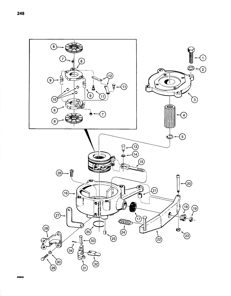 Схема запчастей Case 1280 - (248) - SWING BRAKE (04) - UNDERCARRIAGE