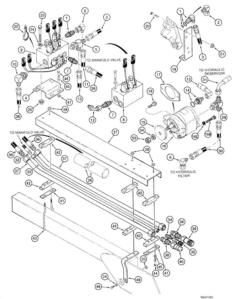 Схема запчастей Case 1840 - (08-63) - HYDRAULICS - OPTIONAL HIGH FLOW (08) - HYDRAULICS