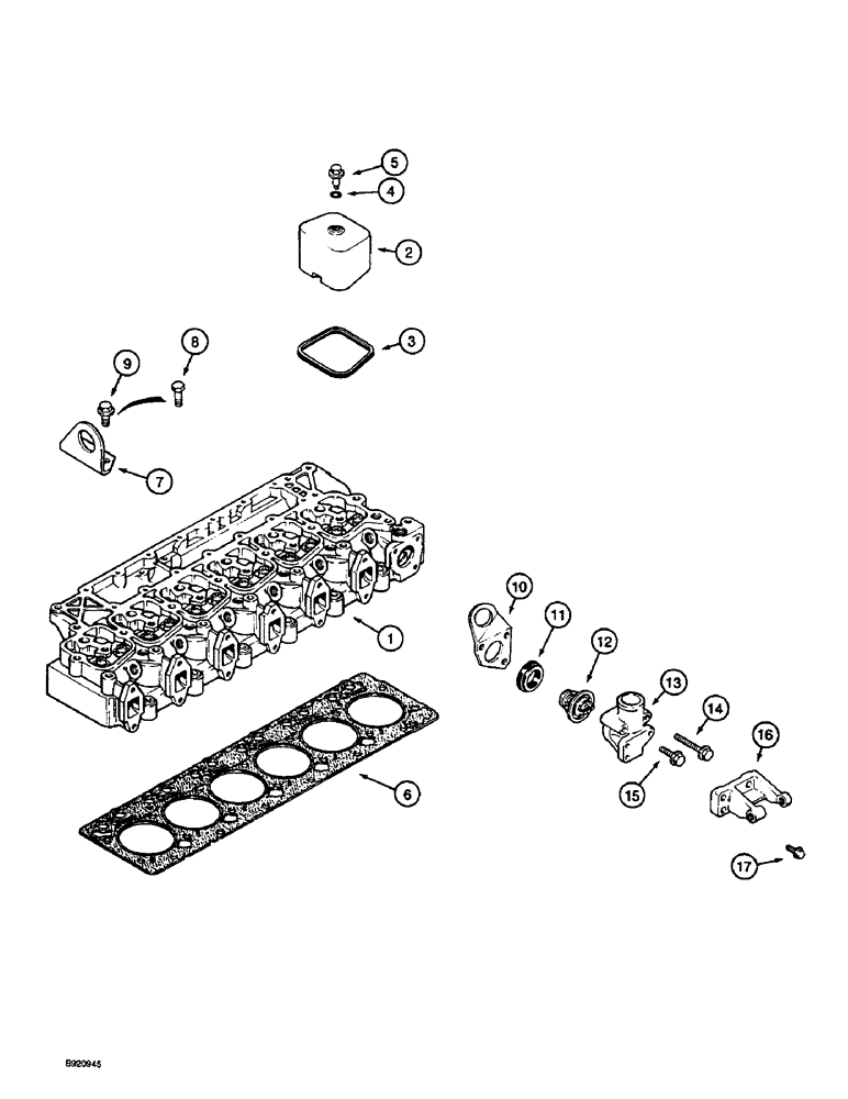 Схема запчастей Case 1088 - (2-40) - CYLINDER HEADCOVER, 6T-590 ENGINE (02) - ENGINE