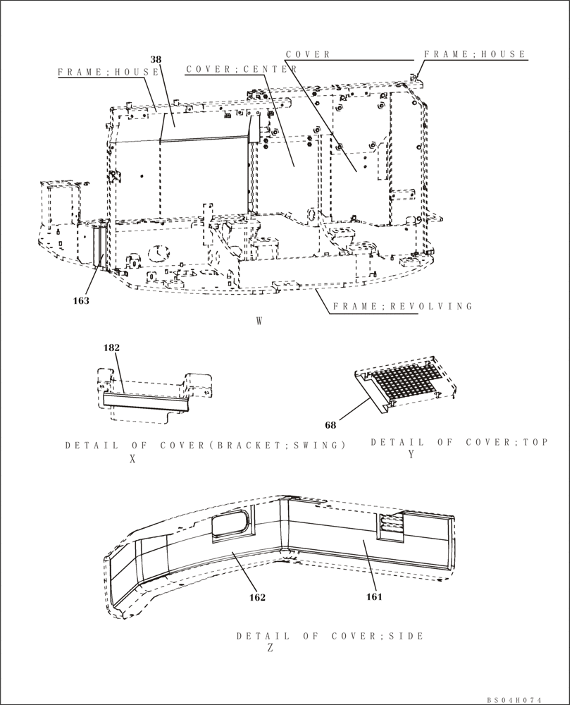 Схема запчастей Case CX80 - (09-16) - SOUNDPROOFING (09) - CHASSIS/ATTACHMENTS