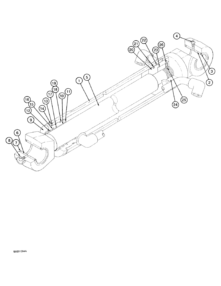 Схема запчастей Case 9030 - (8-82) - 150661A1 BUCKET CYLINDER (08) - HYDRAULICS