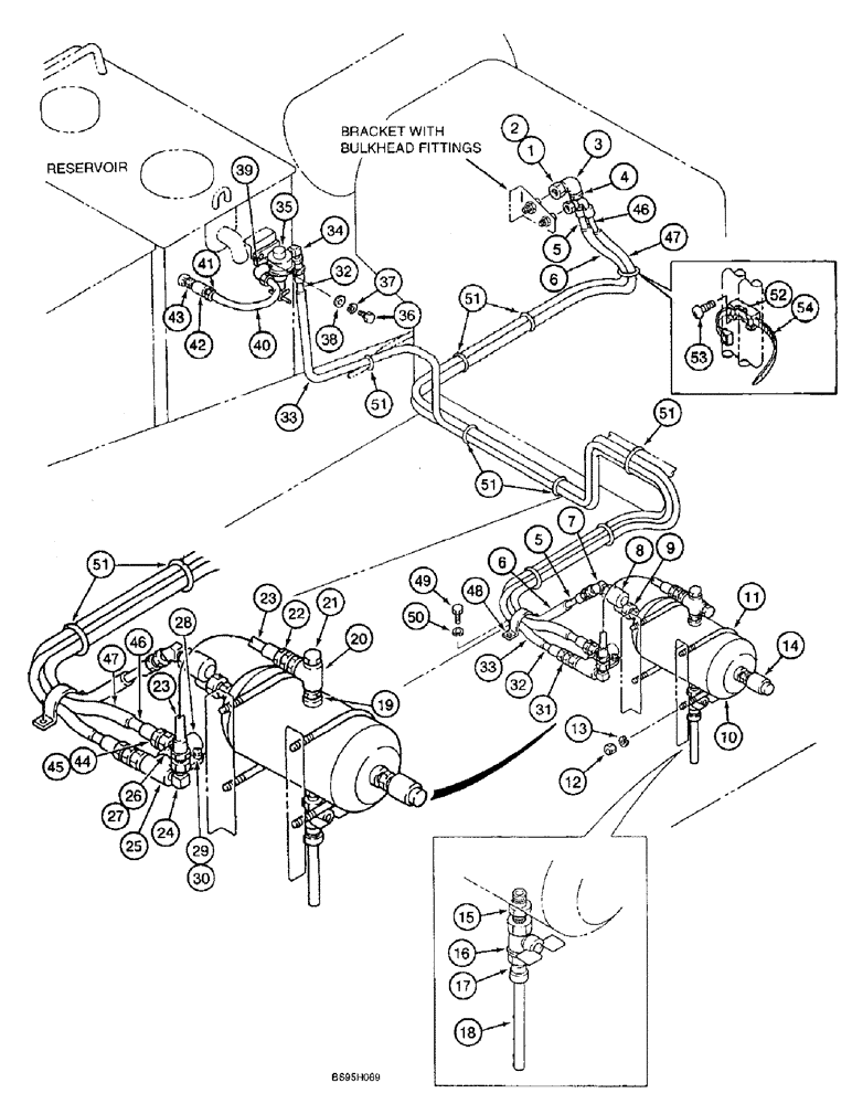 Схема запчастей Case 9060B - (8-004) - RESERVOIR PRESSURIZATION SYSTEM (08) - HYDRAULICS