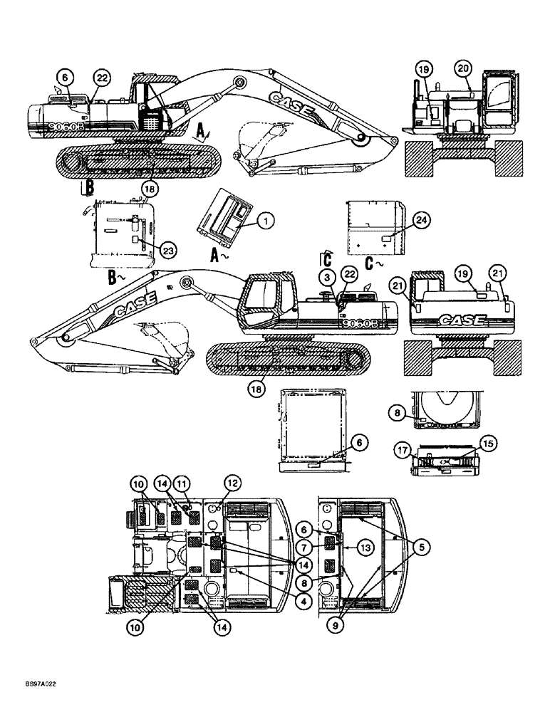 Схема запчастей Case 9060B - (9-114) - DECALS - WARNING AND DANGER, FRENCH LANGUAGE (09) - CHASSIS