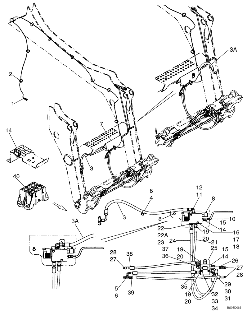 Схема запчастей Case 465 - (08-07) - HYDRAULICS - COUPLER SYSTEM (08) - HYDRAULICS