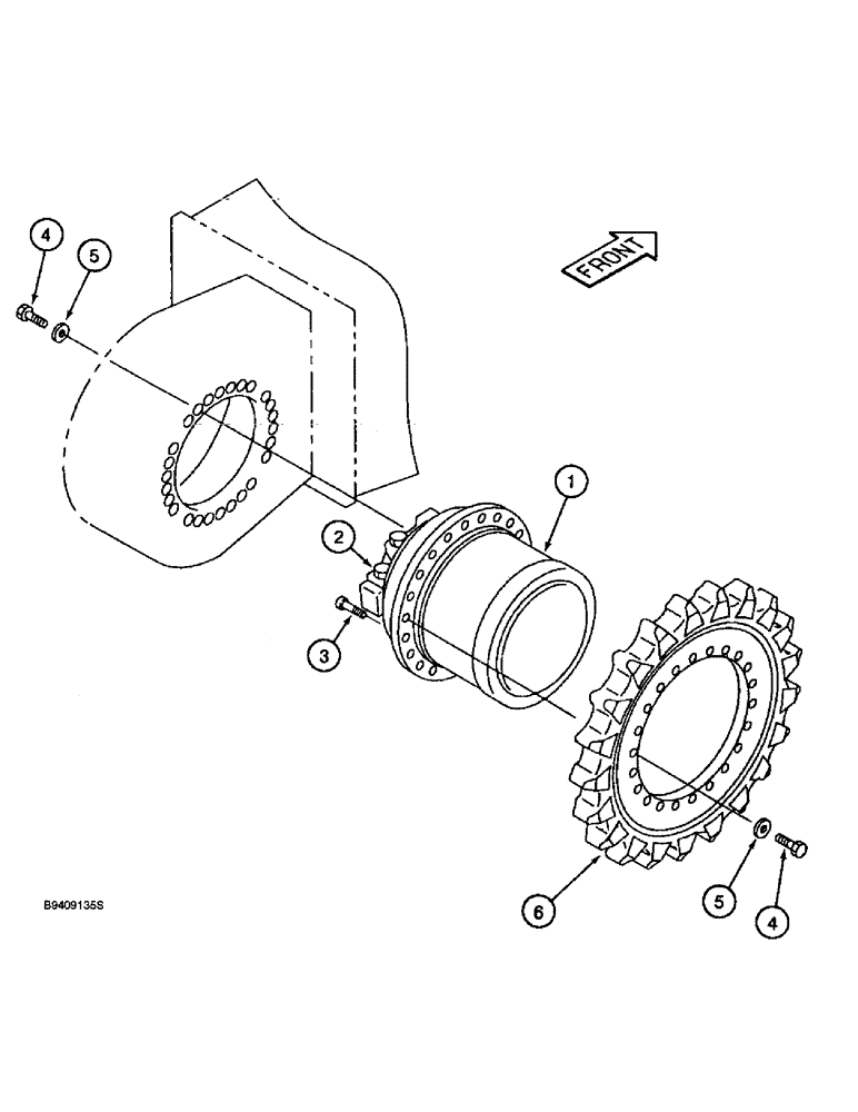 Схема запчастей Case 9030B - (6-02) - FINAL DRIVE TRANSMISSION AND TRACK DRIVE MOTOR (06) - POWER TRAIN