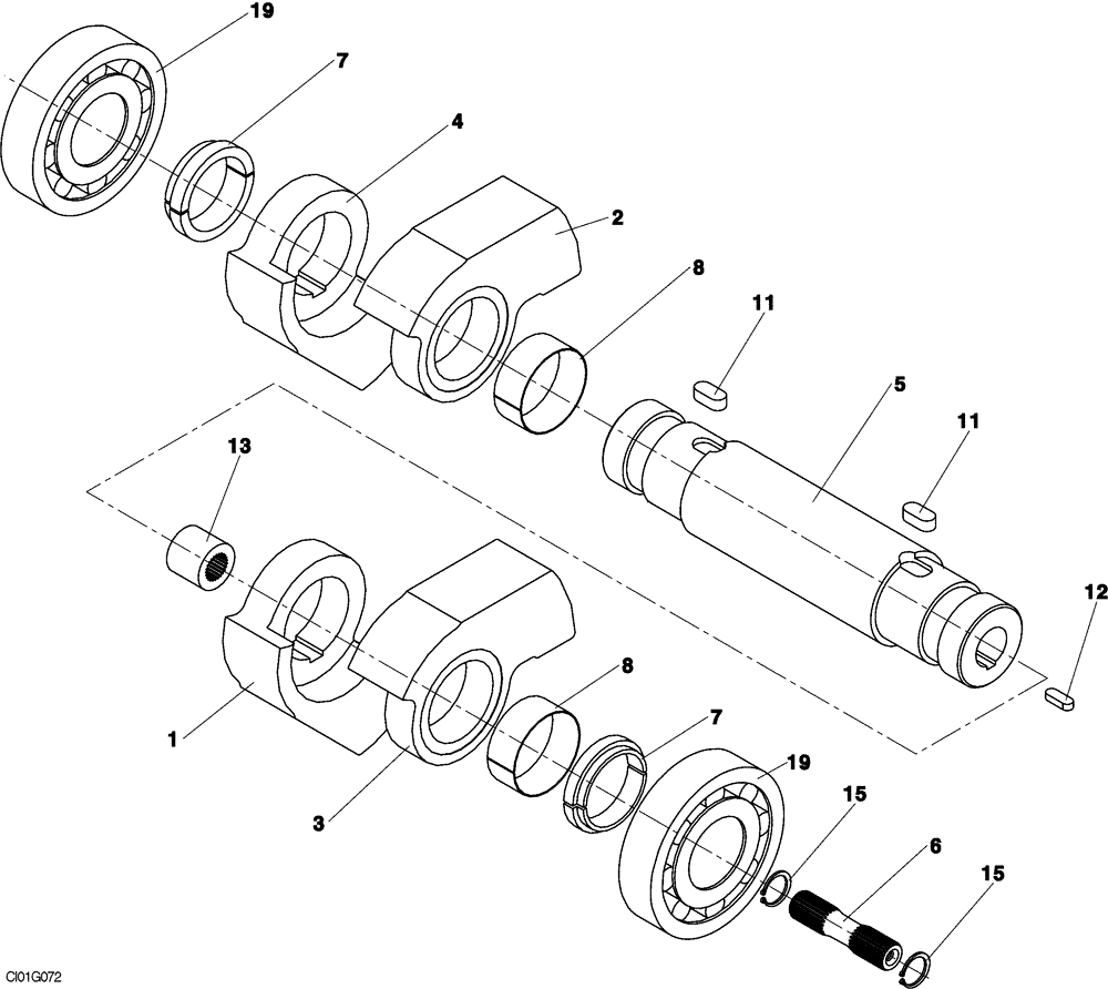 Схема запчастей Case SV208 - (12-012-00[01]) - VIBRATORY - DRUM (09) - CHASSIS