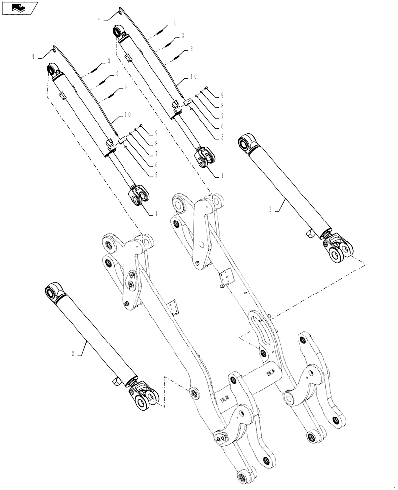 Схема запчастей Case 521F - (39.105.03[01]) - LIFT ARM X/T (39) - FRAMES AND BALLASTING