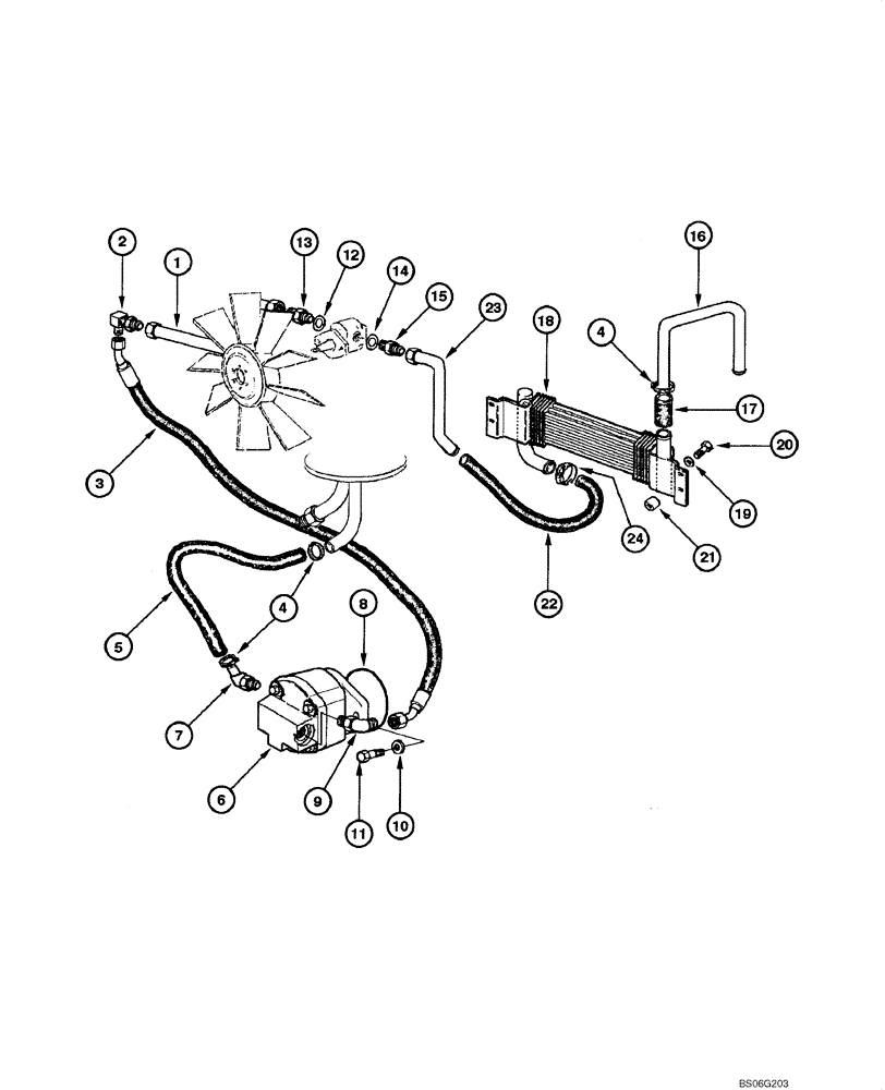 Схема запчастей Case 865 - (08.30[00]) - ENGINE COOLING - FAN HYDRAULIC CIRCUIT (08) - HYDRAULICS