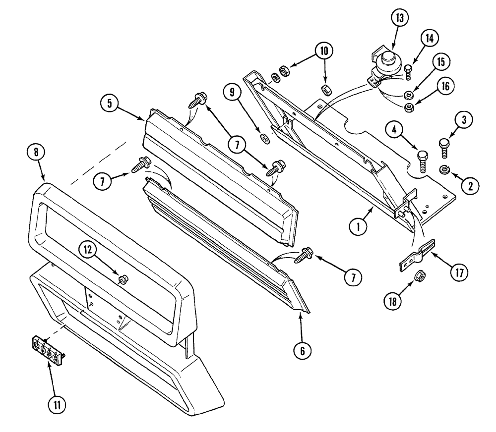 Схема запчастей Case 380B - (9-06) - RADIATOR GRILLE (09) - CHASSIS