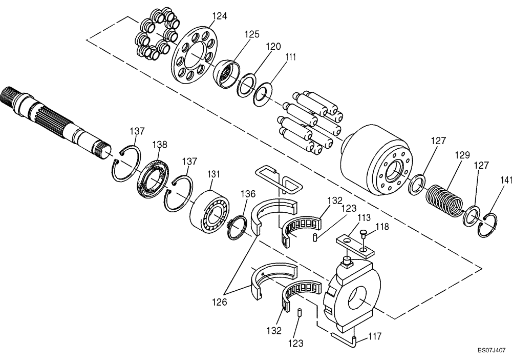 Схема запчастей Case 21E - (22.064[2988405000]) - DRIVE DEVICE PUMP (35) - HYDRAULIC SYSTEMS