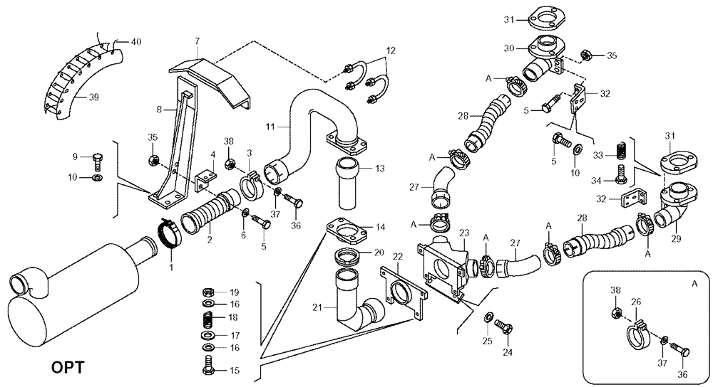 Схема запчастей Case 330 - (72A00020716[01]) - HEATING BODY OPTION (19) - OPTIONS