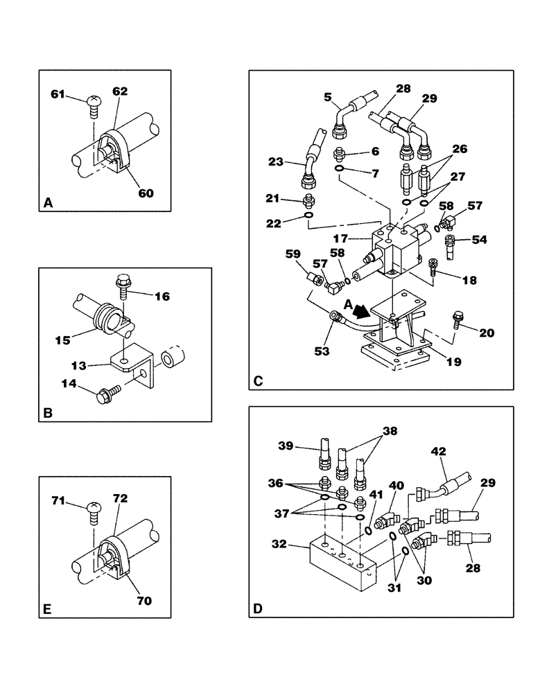 Схема запчастей Case CX350 - (08-145-03[01]) - HYDRAULIC CIRCUIT, SMALL FLOW (08) - HYDRAULICS