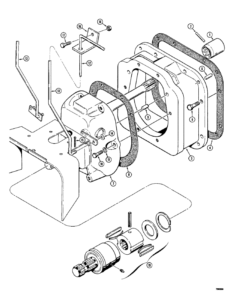 Схема запчастей Case 350 - (390) - PTO CONTROL AND ADAPTER PARTS (05) - UPPERSTRUCTURE CHASSIS