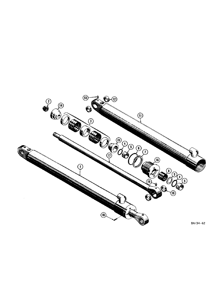 Схема запчастей Case 420C - (184[1]) - D27929 LOADER LIFT HYDRAULIC CYLINDER (07) - HYDRAULIC SYSTEM