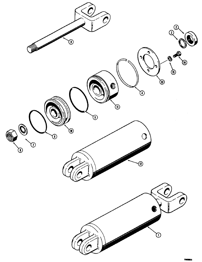 Схема запчастей Case 350B - (244) - A11231 THREE POINT HITCH CYLINDER (07) - HYDRAULIC SYSTEM