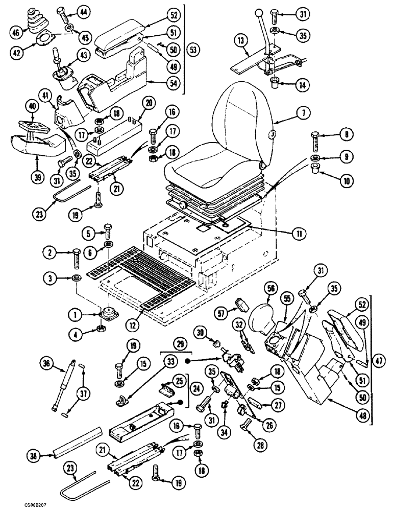 Схема запчастей Case 688BCK - (9D-18) - OPERATORS COMPARTMENT, 688B CK(120341-120534, 120536-120547, 120549-120565) (05.1) - UPPERSTRUCTURE CHASSIS/ATTACHMENTS