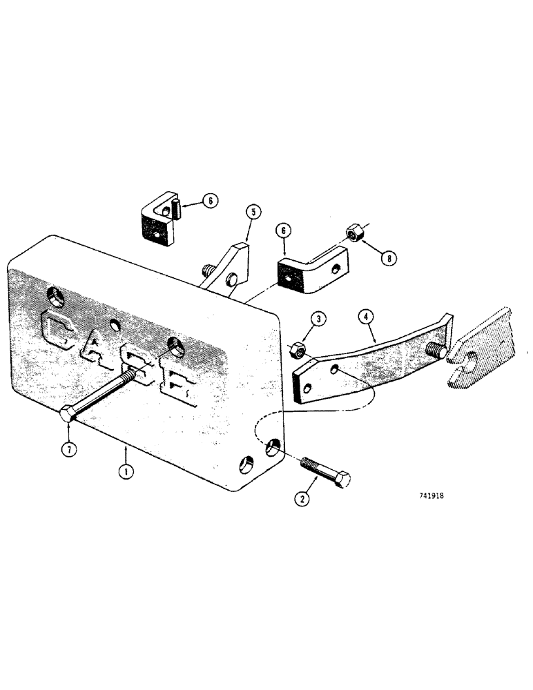 Схема запчастей Case 32S - (140) - 1400 LB. COUNTERWEIGHT, (WITH BACKHOE REMOVED) 