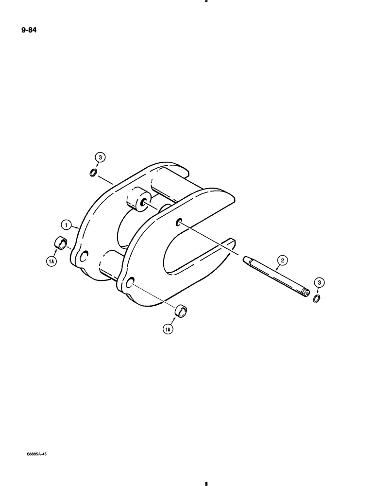 Схема запчастей Case 580K - (9-084) - CONCRETE BREAKER FORK (09) - CHASSIS/ATTACHMENTS